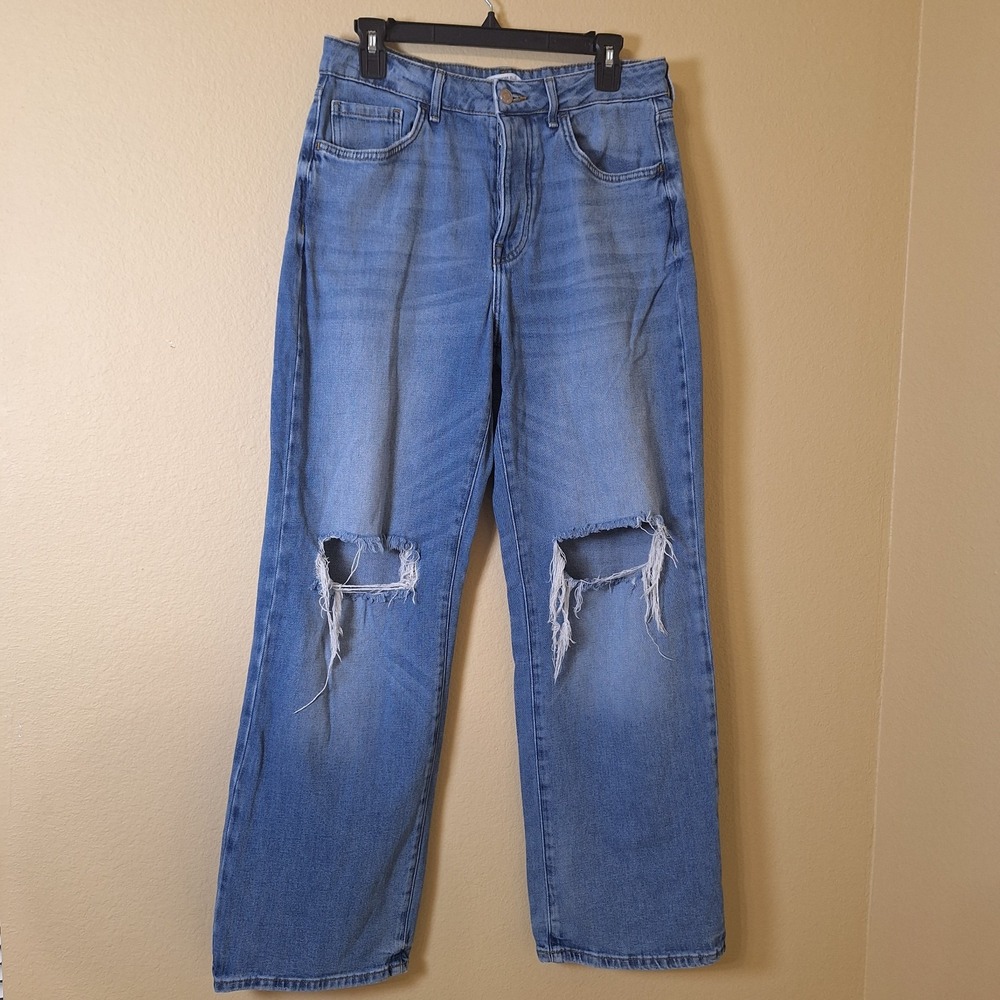 High-Rise Wide Leg Baggy Jeans Womens 7R size 28 Blue Retro School